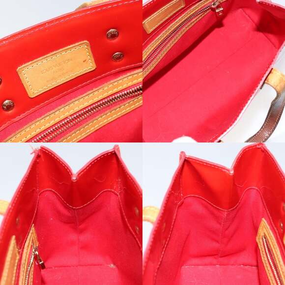 LOUIS VUITTON Monogram Vernis Reade PM Hand Bag Red Rouge M91088 - Picture 12 of 13